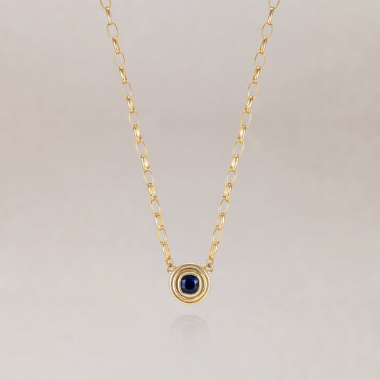Sapphire Button Pendant