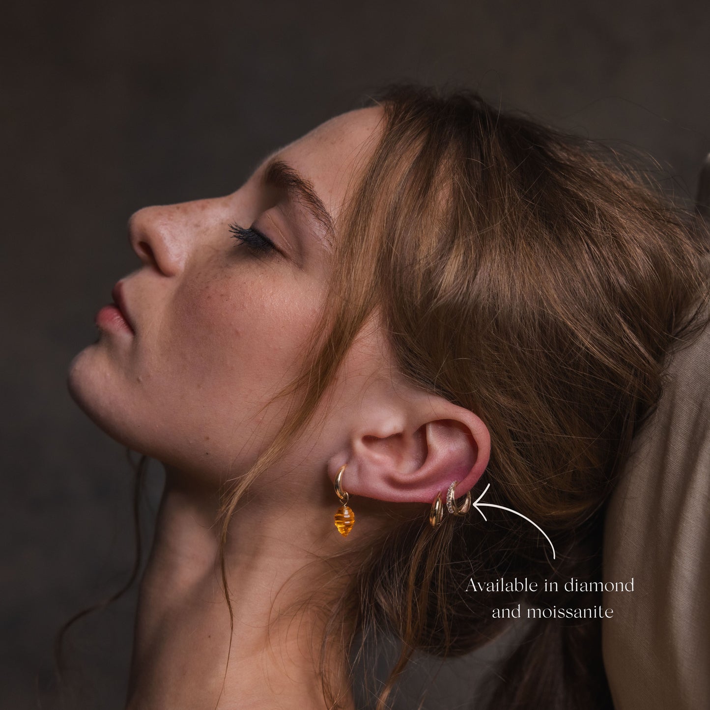 Doublet Moissanite Huggie Hoops