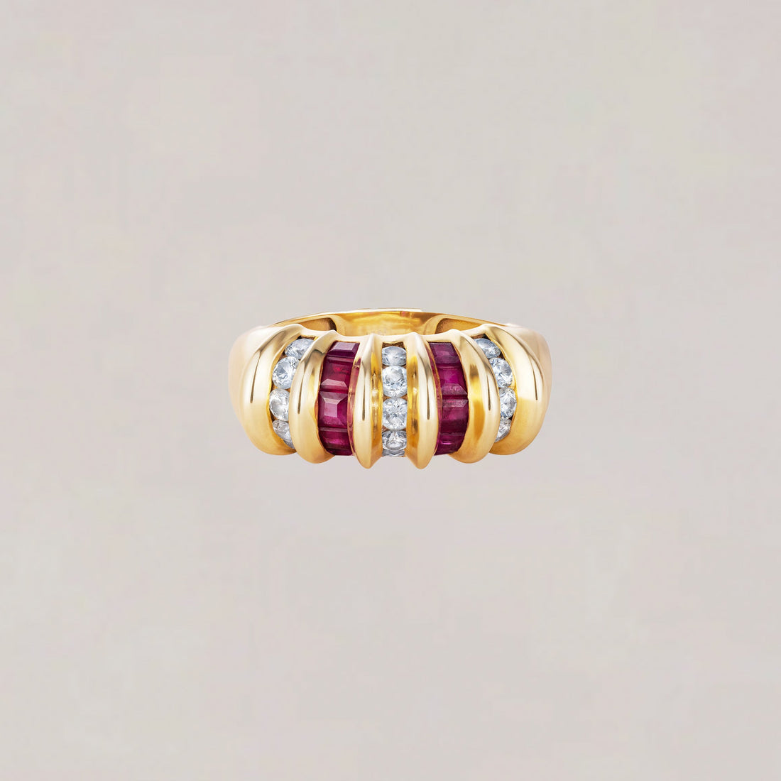 Ruby and Diamond Cocktail Ring