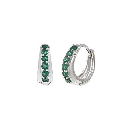 Doublet Auventurine Huggie Hoops