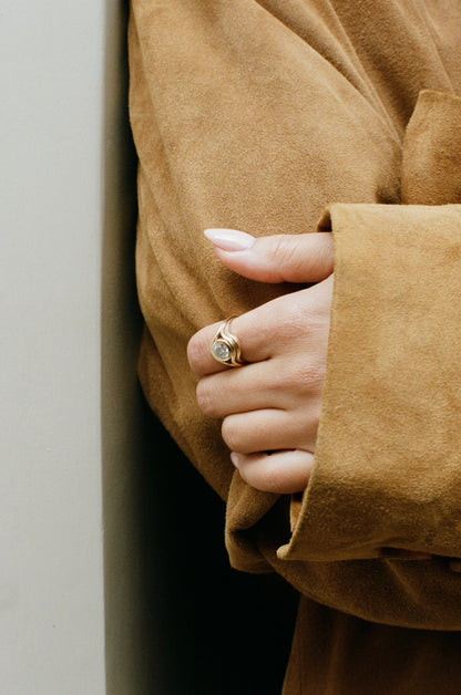 Parallel Pinky Diamond Ring