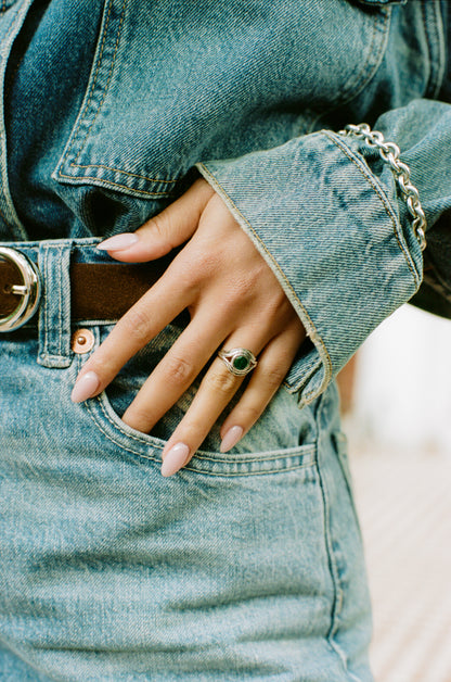 Parallel Pinky Auventurine Ring